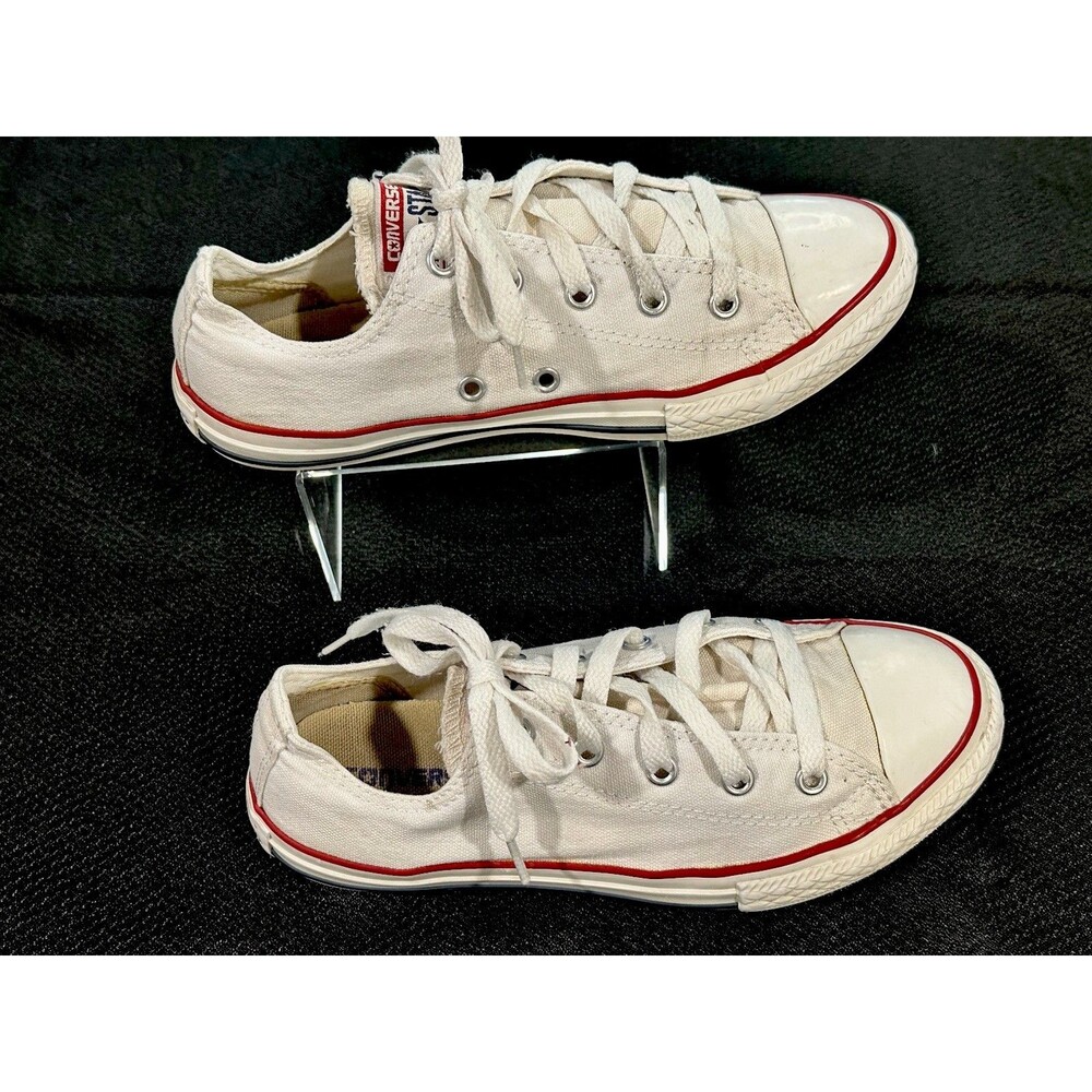 Converse Chuck Taylor All Star Low Top Sneakers Youth Size 3 White Red Navy